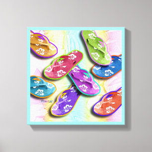 Pop Art FLIP FLOPS Gallery Wrapped Canvas Leinwanddruck