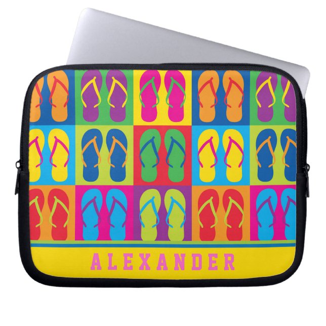 Pop Art Flip Flops Laptopschutzhülle (Vorderseite)