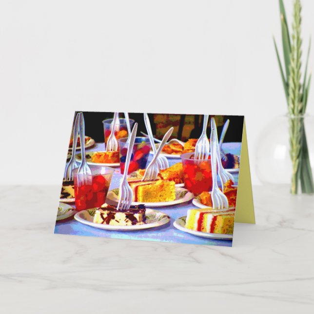 Pop Art Food Desserts Cake Forts farbenfroh Karte (Vorderseite)