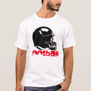 Pop Art Football Helm Roter Schwarz-weißer T - Shi T-Shirt