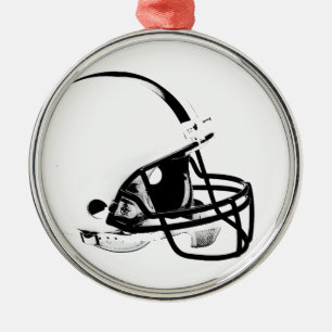 Pop Art Football Helm Silbernes Ornament