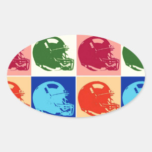 Pop Art Football Helm Sticker