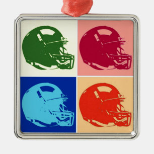 Pop Art Football Helmet Keramik Ornament Aus Metall