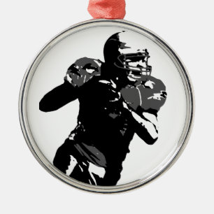 Pop Art Football Player Ornament Aus Metall