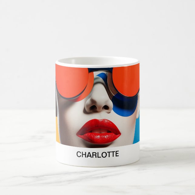 Pop Art Foto Collage Kaffeetasse (Mittel)