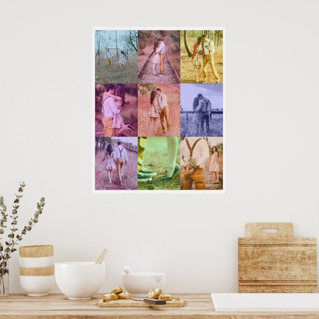 Pop Art Foto Collage Poster Retro Foto Blocks (Küche)