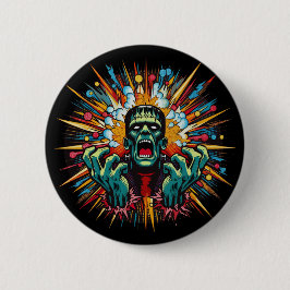 Pop Art Frankensteins Melt Down Button