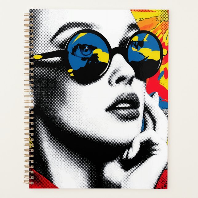 Pop-Art-Frau mit Sonnenbrille Planer (Vorderseite)