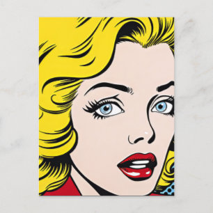 Pop-Art-Frau Postkarte