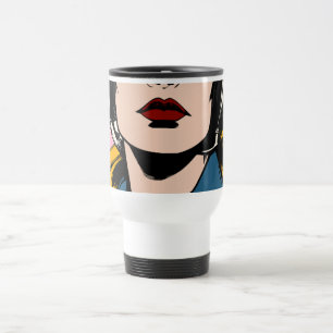 Pop-Art-Frauen-Kaffeetasse – Retro-Comic-Style-Kun Reisebecher