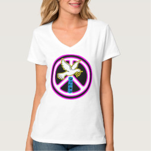 Pop-Art-Friedenssymbol Taube T-Shirt