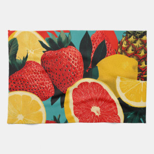 Pop-Art-Fruchtcollage-Illustration Geschirrtuch