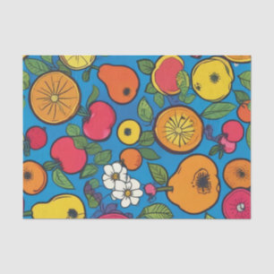 Pop art Fruit on Navey Seidenpapier