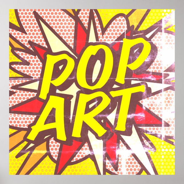 POP ART Fun Retro Comic Pop Kunst, Dichtung und Mu Poster (Vorne)