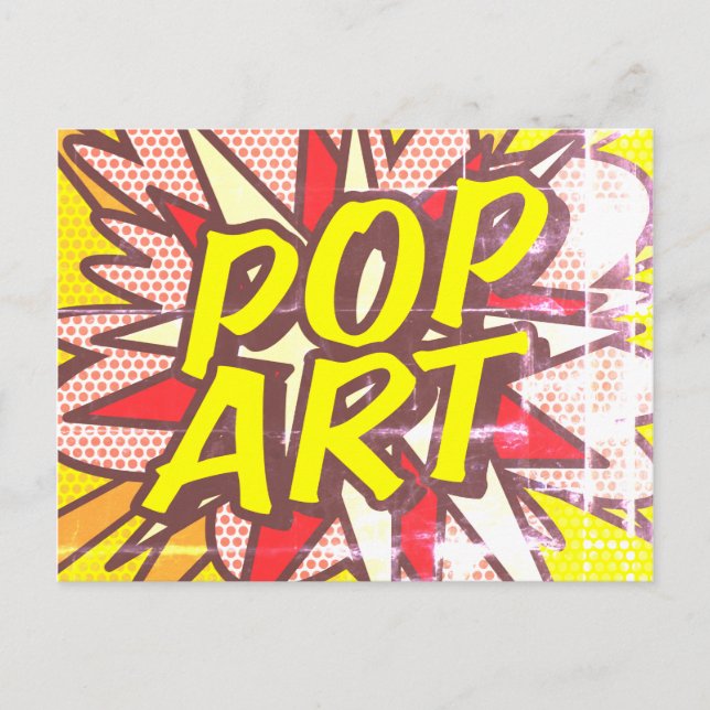 POP ART Fun Retro Comic Pop Kunst, Dichtung und Mu Postkarte (Vorderseite)