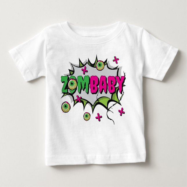 Pop Art Funky Beängstigend Niedlich "ZomBaby" Zomb Baby T-shirt (Vorderseite)