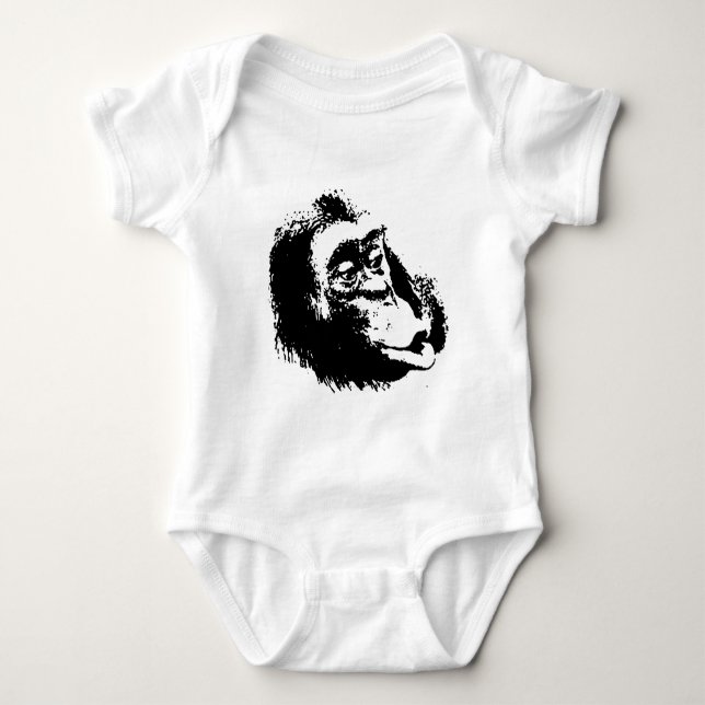 Pop Art Funny Chimpanzee Baby Strampler (Vorderseite)