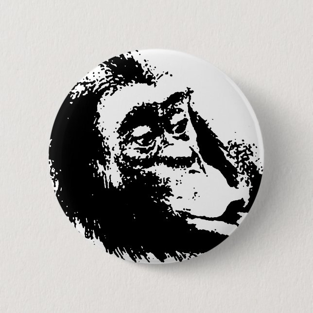 Pop Art Funny Chimpanzee Button (Vorderseite)