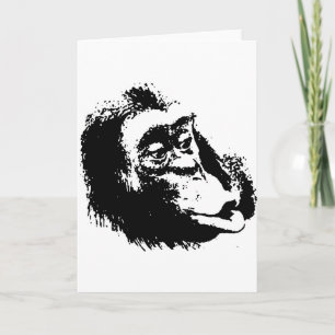 Pop Art Funny Chimpanzee Karte