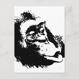 Pop Art Funny Chimpanzee Postkarte