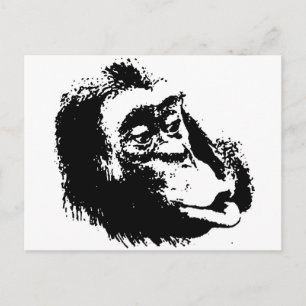 Pop Art Funny Chimpanzee Postkarte