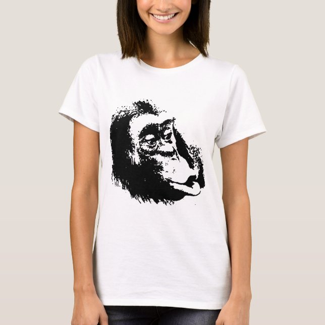 Pop Art Funny Chimpanzee T-Shirt (Vorderseite)