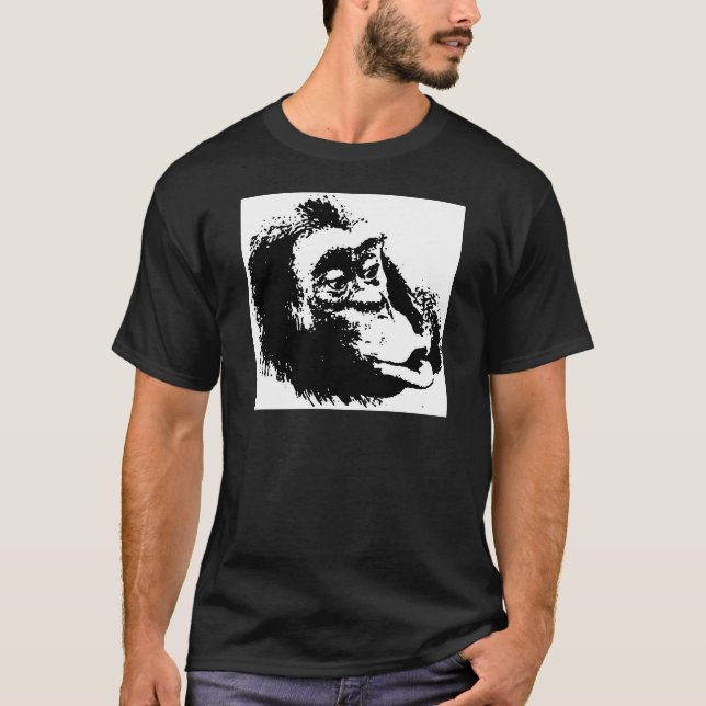 Pop Art Funny Chimpanzee T-Shirt (Vorderseite)