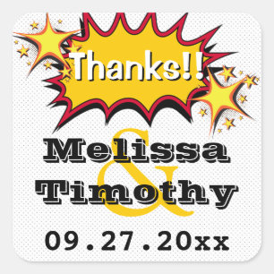 Pop Art Gastgeschenk Hochzeit Sticker