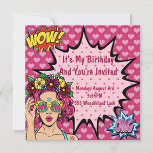 Pop Art Geburtstag Feiertagskarte