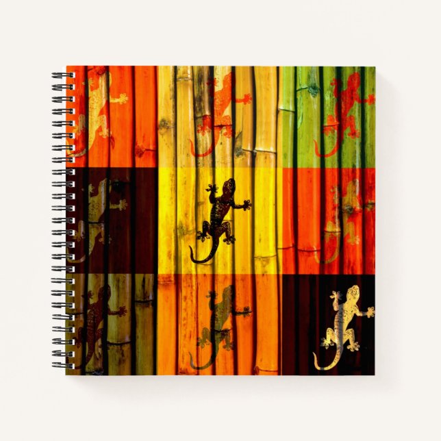 Pop Art Geckos Notizbuch (Vorderseite)