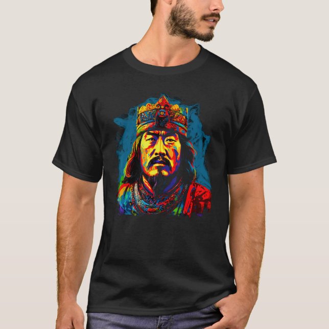 Pop Art Genghis Khan T-Shirt (Vorderseite)