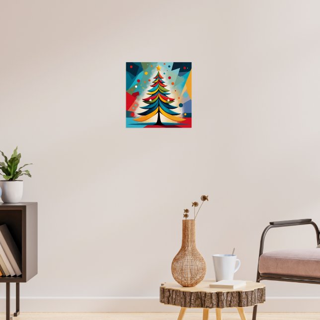 Pop Art Geometric Christmas Feathered Branches Poster (Wohnzimmer 3)