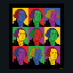 Pop Art George Washington Poster<br><div class="desc">Die von bCreative entworfene Kunstgrafik "Pop Art George Washington" zeigt einen ikonischen Anblick von George Washington in einem 9-Panel-Pop-Kunstwerk! Das ist ein tolles Geschenk für Familie, Freunde oder eine Leckerei für sich! Diese lustige Grafik ist eine großartige Ergänzung zu jedem Stil: bCreative ist ein führender Schöpfer und Lizenzgeber von originellen,...</div>