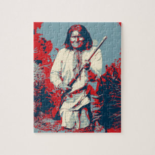 Pop Art Geronimo Indianerlegende Leiterin Puzzle