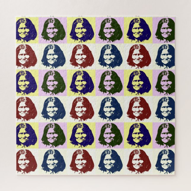 Pop Art Geronimo Indianerlegende Leiterin Puzzle (Vertikal)