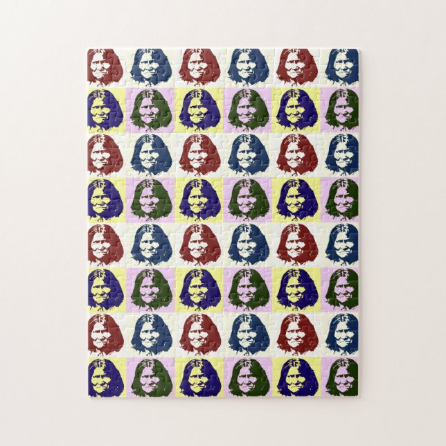 Pop Art Geronimo Indianerlegende Leiterin Puzzle (Vertikal)