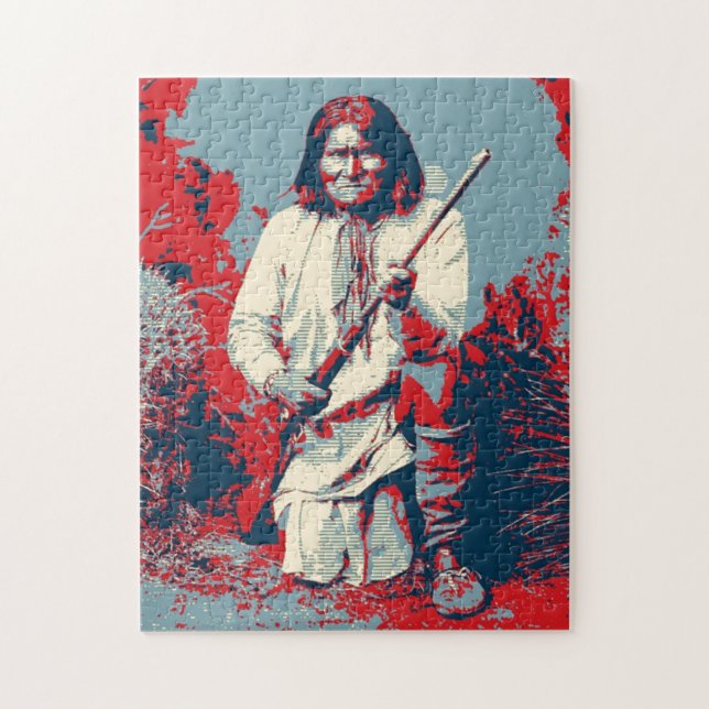 Pop Art Geronimo Indianerlegende Leiterin Puzzle (Vertikal)