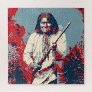 Pop Art Geronimo Indianerlegende Leiterin Puzzle