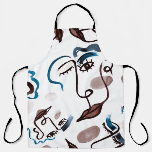 Pop-Art-Gesichter: abstrakte Aquarellmalerei. Schürze