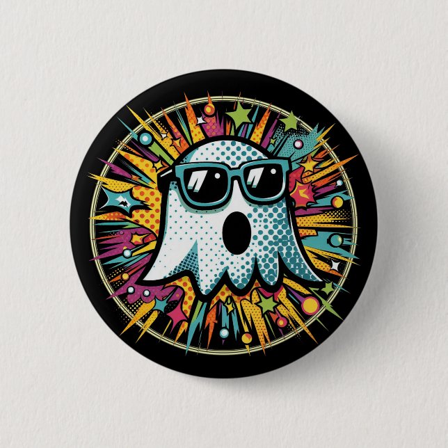 Pop Art Ghost Button (Vorderseite)