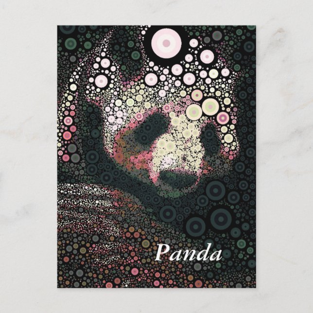 Pop Art Giant Panda Pink Gelbe Postkarte (Vorderseite)