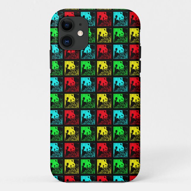 Pop Art Giant Pandas Red Blue Green Y Case-Mate iPhone Hülle (Rückseite)