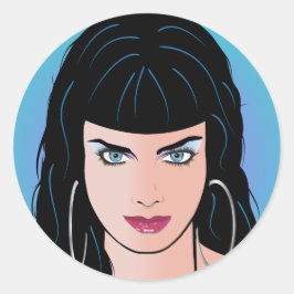 Pop Art Girl - Alicia Runder Aufkleber