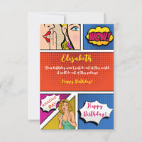 Pop Art Girl Comic zum Geburtstag