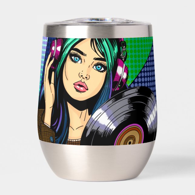 Pop Art Girl mit Aufnahme (Vorderseite)