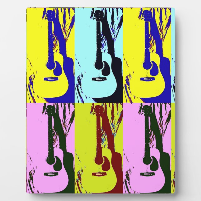 Pop Art Gitarre Fotoplatte (Vorderseite)