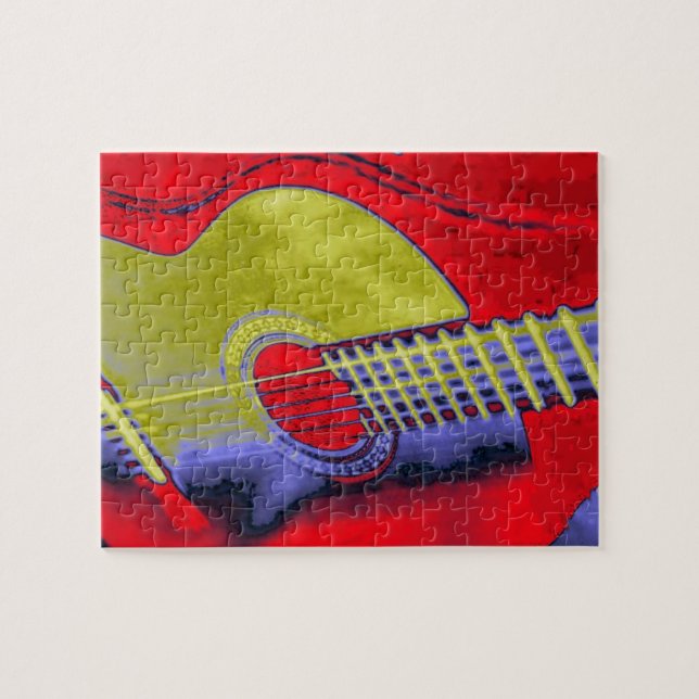 Pop Art Gitarre Malerei Illustration Puzzle (Horizontal)