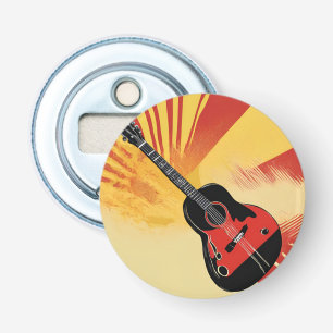 Pop Art Gitarre Malerei Illustration Vintag Retro Flaschenöffner