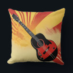 Pop Art Gitarre Malerei Illustration Vintag Retro Kissen<br><div class="desc">Pop Art Style Espanol / Spanische Gitarre Digitale Kunst</div>