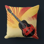 Pop Art Gitarre Malerei Illustration Vintag Retro Kissen<br><div class="desc">Pop Art Style Espanol / Spanische Gitarre Digitale Kunst</div>